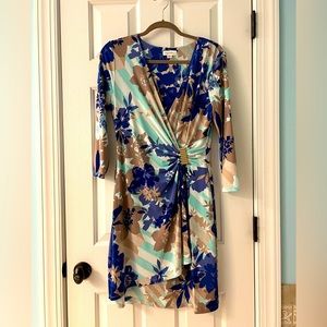 Calvin Klein wrap dress size 12 and 3/4 length sleeve - Blue - Never Worn